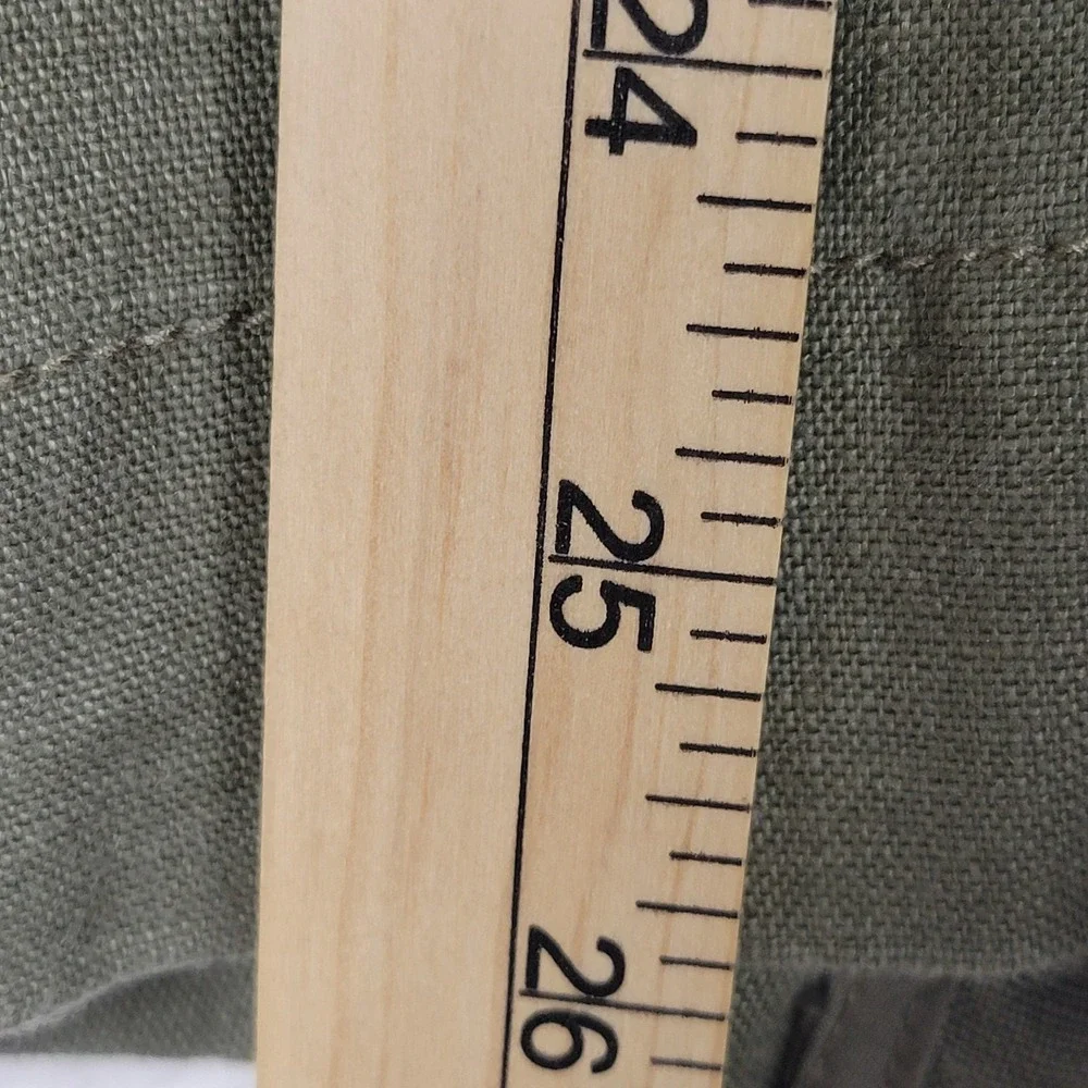 INC International Concepts Olive Green Linen Utility Jacket M Gold Zip Military‎